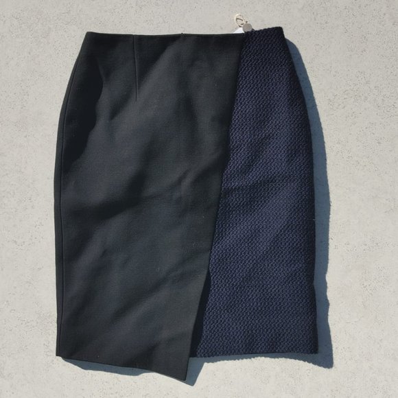 NWT Paule Ka Asymmetric Hem Knee length Wool blend Skirt. 6 - Picture 2 of 6